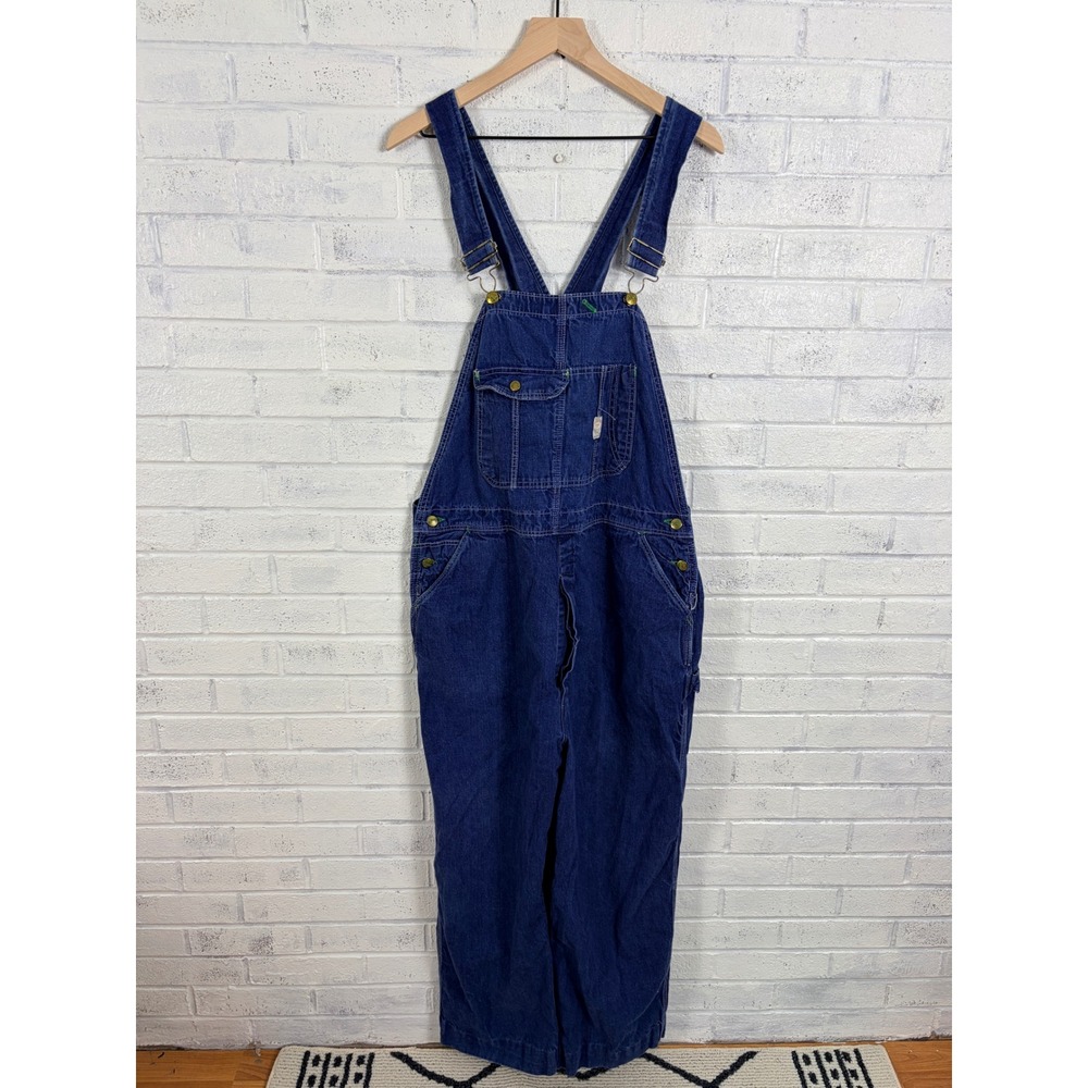 Pointer Brand Denim Overalls Mens 38x27 Blue Carpenter Wide Leg Bib Pants